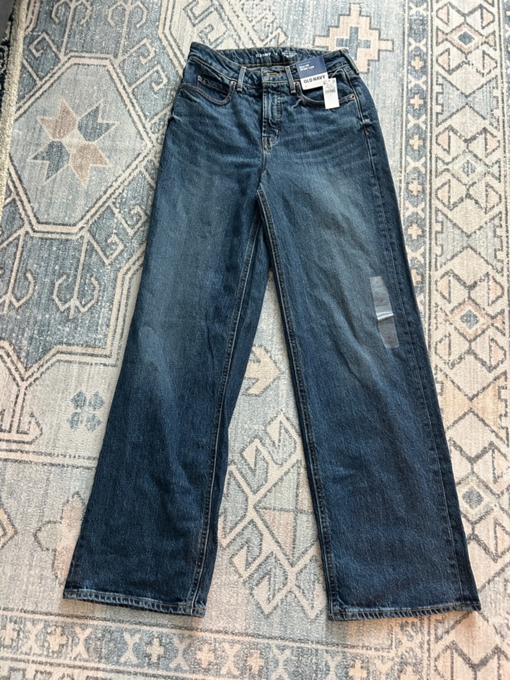 Old Navy Blue Wide-Leg Flare Jeans